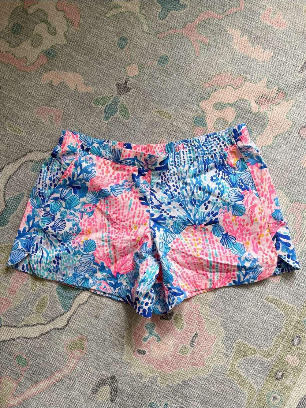 Lilly Pulitzer Pink & Blue Floral Athletic Shorts